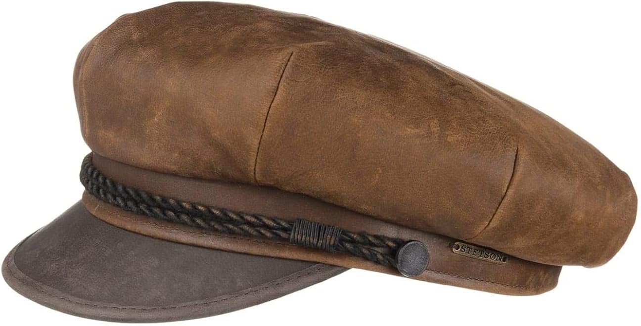 Stetson Casquette Plate Texas Robust Denim Homme - Gavroche Doublée Coton, Style Jeans Hiver Automne