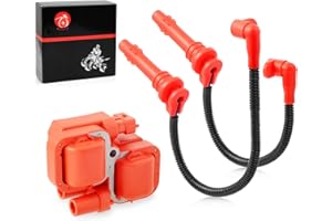 Moto1988 Ignition coil & Spark plug Wire Cap Compatible with Polaris RZR XP 4 S 900 1000 RS1 Turbo 2014-2023 4014296 4014295 4017695 4017694 4010425