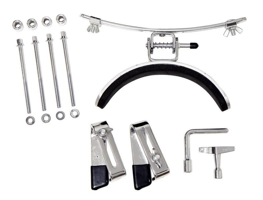 GEWA marching drum knee bracket with extension, suitable for 13" and 14" snares, adjustable height, chrome colour