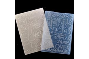 DDOUJOY Love Flowers I Love You Heart Background Plastic Embossing Folders for Card Making Scrapbooking and Other Paper Crafts 3090976