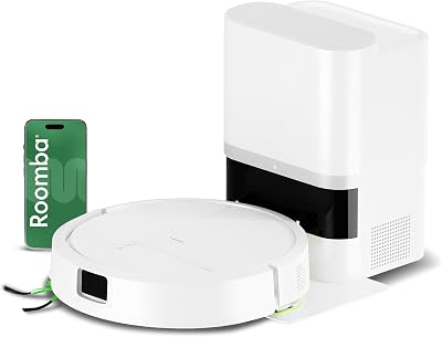 Roomba 115 Combo+Base AutoEmpty - Robot Aspirateur Laveur 2en1 - Puissance d'Aspiration 15KPa - Brosse latérale étendue - Lingette de Lavage déportée - Navigation LiDAR - Blanc