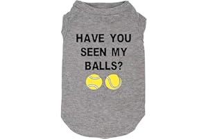 WEOKWOCK Have You Seen My Ball Dog Funny Clothes Shirts Print Vest for Small Large Dog T Shirts Puppy Apparel (X-Large, Grey01)