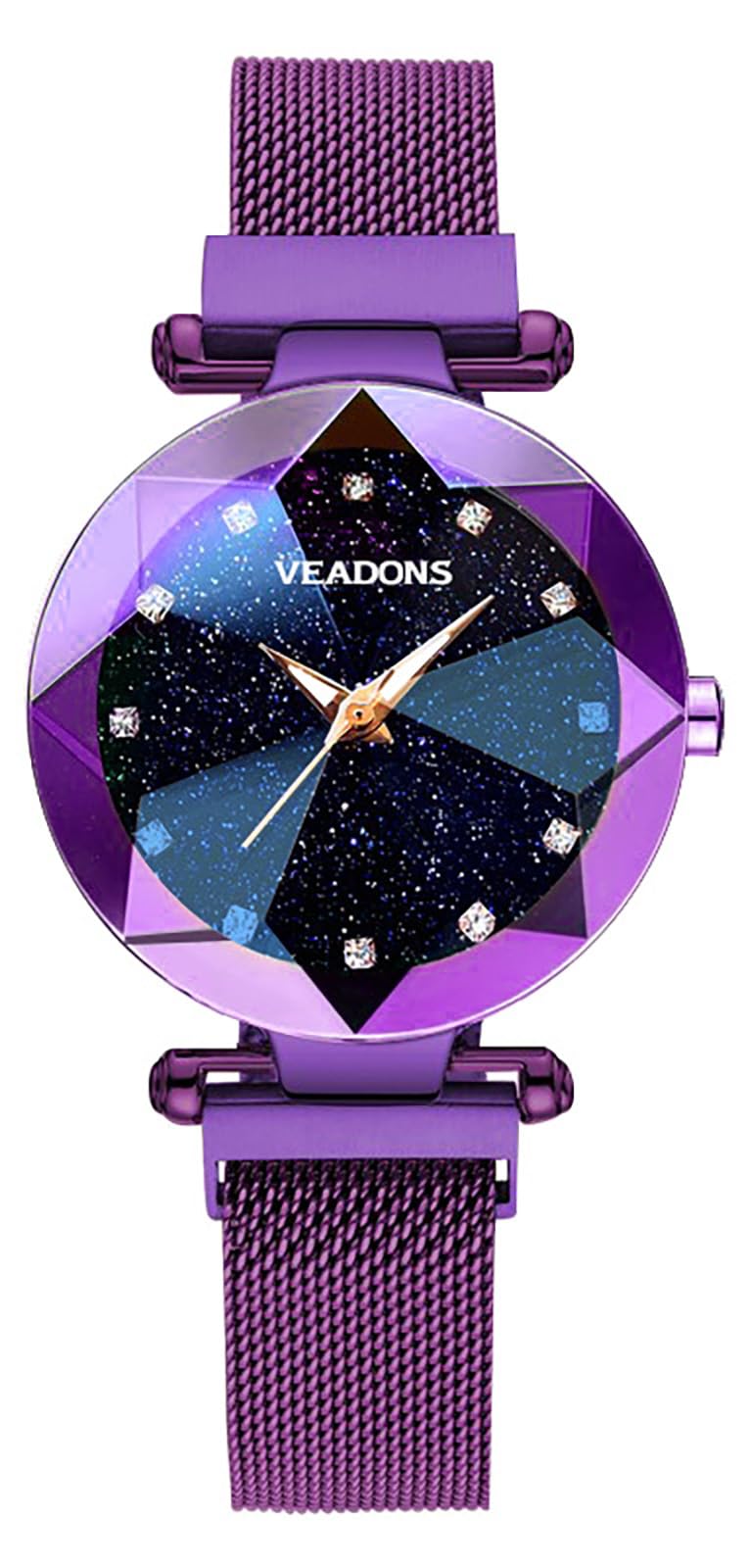 MASTOP Luxury Women Watches Analog Quartz Watch Bracelet Watch Mesh Band Waterproof Wrist Watches for Ladies, Fashion/Purple, Quartz Watch