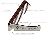Congguan Stainless Steel Hair & Beard Comb Moustache Shaping Pocket Folding view 4