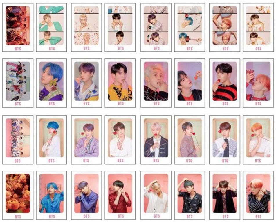 32PCS MAP of The Soul Pesona K-pop Album LOMO Card Set of Gift for Fans- Photo Postcard Set with 1 PCS Hemp Rope and 5 Photo Clips 2019 (32 PCS)