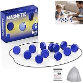 Jogo De Estratégia Com Corda E Xadrez Jogos Magnéticos Para Festas 20 Peças (Azul)