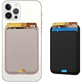iLodn Magnetic Wallet Compatible with MagSafe for iPhone 17 16 15 14 13 12 Pro Max Air Plus Model, Mag 3 Safe Card Holder Stick on Accessories for Apple Cell Phone & Case, Black&Baby Pink