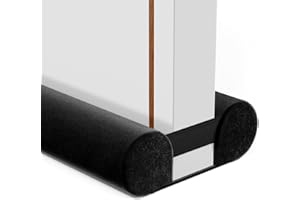 BKSAI Door Draft Stopper for Bottom of Door, Upgraded Under Door Gap Filler for Big Gap, No Folding Required, Flexible Installation Door Sweep soundproofing Strip for Home & Apartment, 28-32in, Black