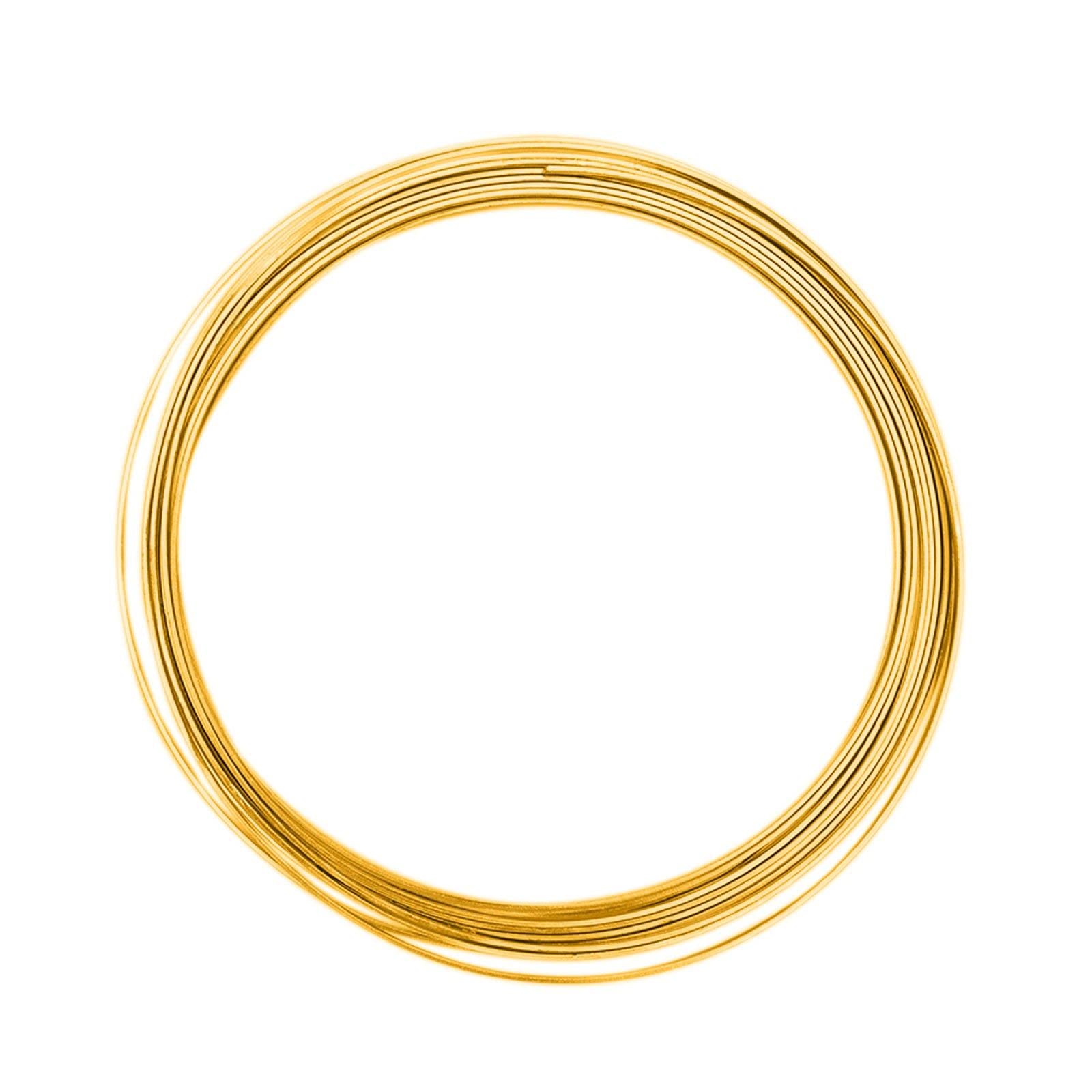 Vaessen Creative Aluminium Craft Wire Flat 0.2" (5 mm) x 0.04" (1 mm) x 0.14" (3,5 mm) Gold - Flexible Metallic Wire for Crafting, Flower Arranging, Jewellery Making and Modelling