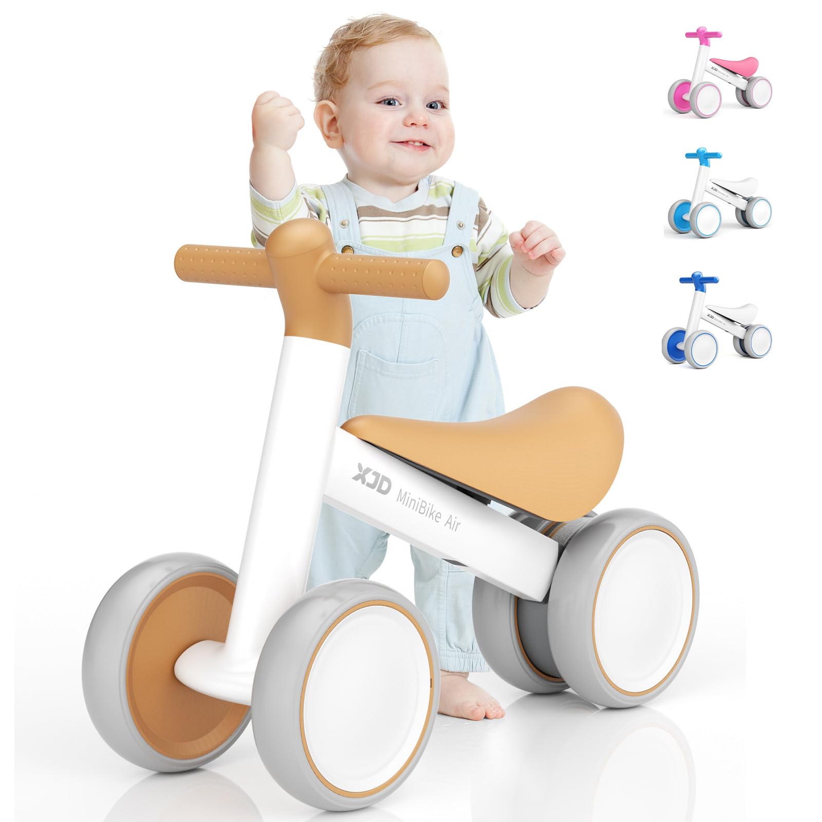XJD Baby Balance Bike 1 Year Old Toddler Ride On Toys for 10-24 Months Baby Trike Garden Toys First Bike 1 st Birthday Toys for Girls Boys Toddler bike No Pedals (Brown)