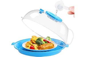 Microwave Splatter Cover Lid for Food 10.5 Inch, Clear Microwave Splash Guard Cooker Lid with Handle, Dish Bowl Plate Serving