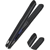GLAMPALM Hair Straightener 1" Ceramic Flat Iron Infused with Vita C, Korea's No.1 Professional Salon Tool, 3D Swivel Cord & Dual Voltage, Digital LED(210°–450°), 20s Fast Heat-Up, Pure Black (GP201T)