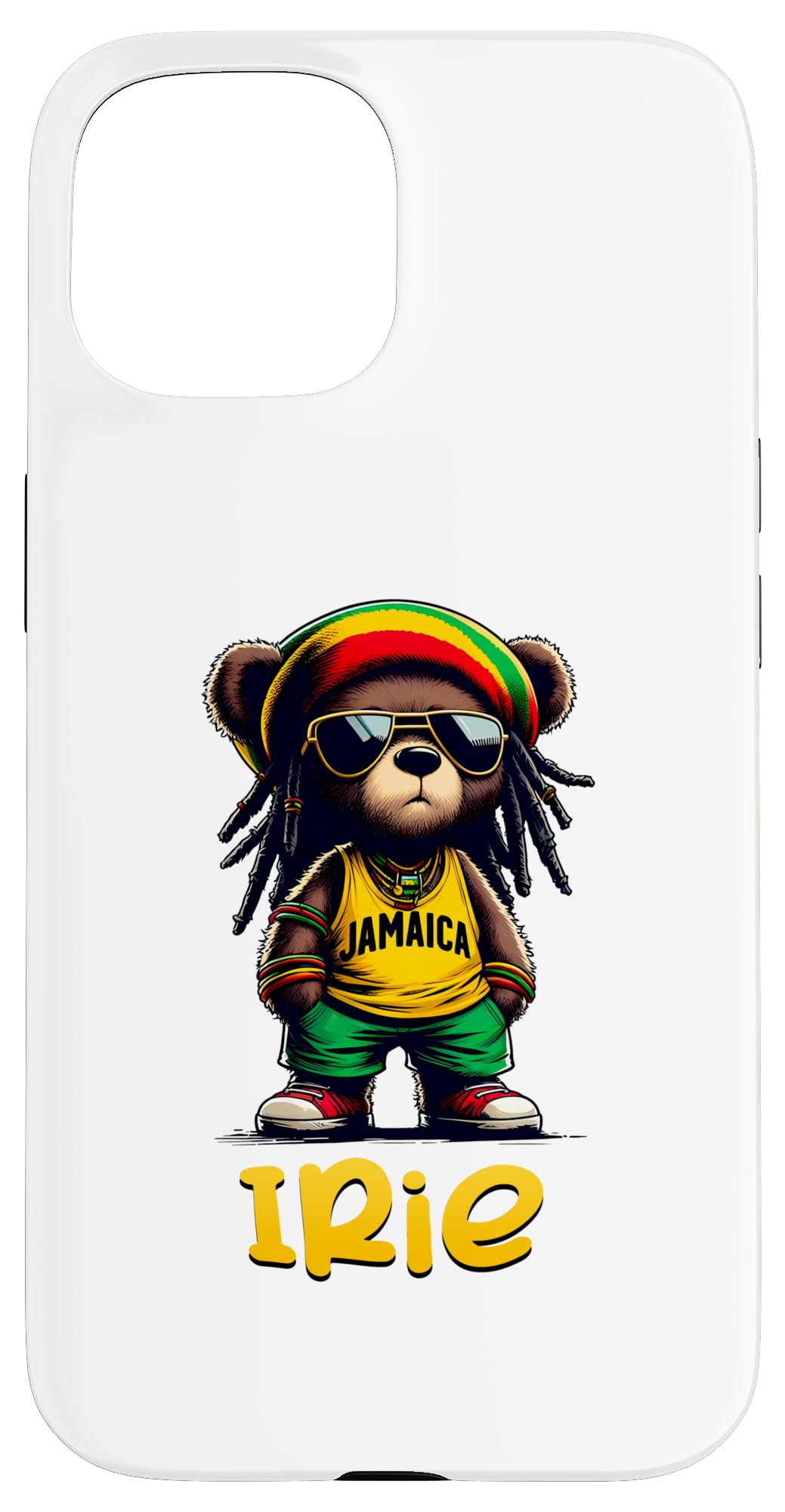 IRIE Rasta Reggae Teddy Bear Jamaica Patwa Jamaican Clothing Case for iPhone 15