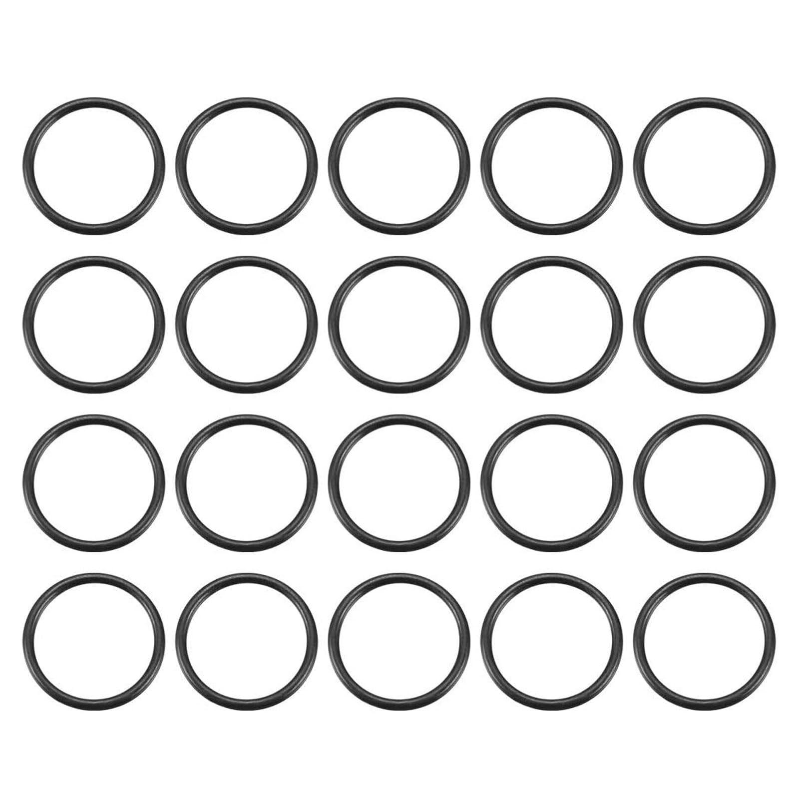 TOP-VIGOR 20Pcs Nitrile Rubber O-Rings, 25mm OD 20mm ID 2.5mm Width Metric Sealing Gasket, Rubber Washers O Rings Spacers for Faucet Plumbing Automotive Repair, Black