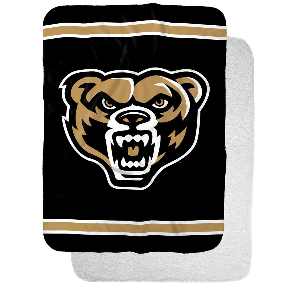 Oakland University Primary Logo Stripes Sherpa