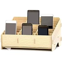 Handy-Organizer Aus Holz - 12 Fächer Aufbewahrungsbox Für Schreibtisch