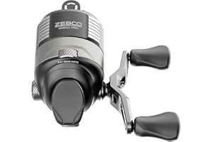 Zebco Omega Pro Spincast Fishing Reel, Dual Ceramic Pick-up Pins, Solid-Brass Pinion Gear, GlideLine ll Line Retrieval System, Pre-Spooled, Black