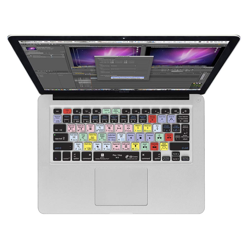 Premiere Pro QWERTY Keyboard Cover for MacBook, Air & Pro