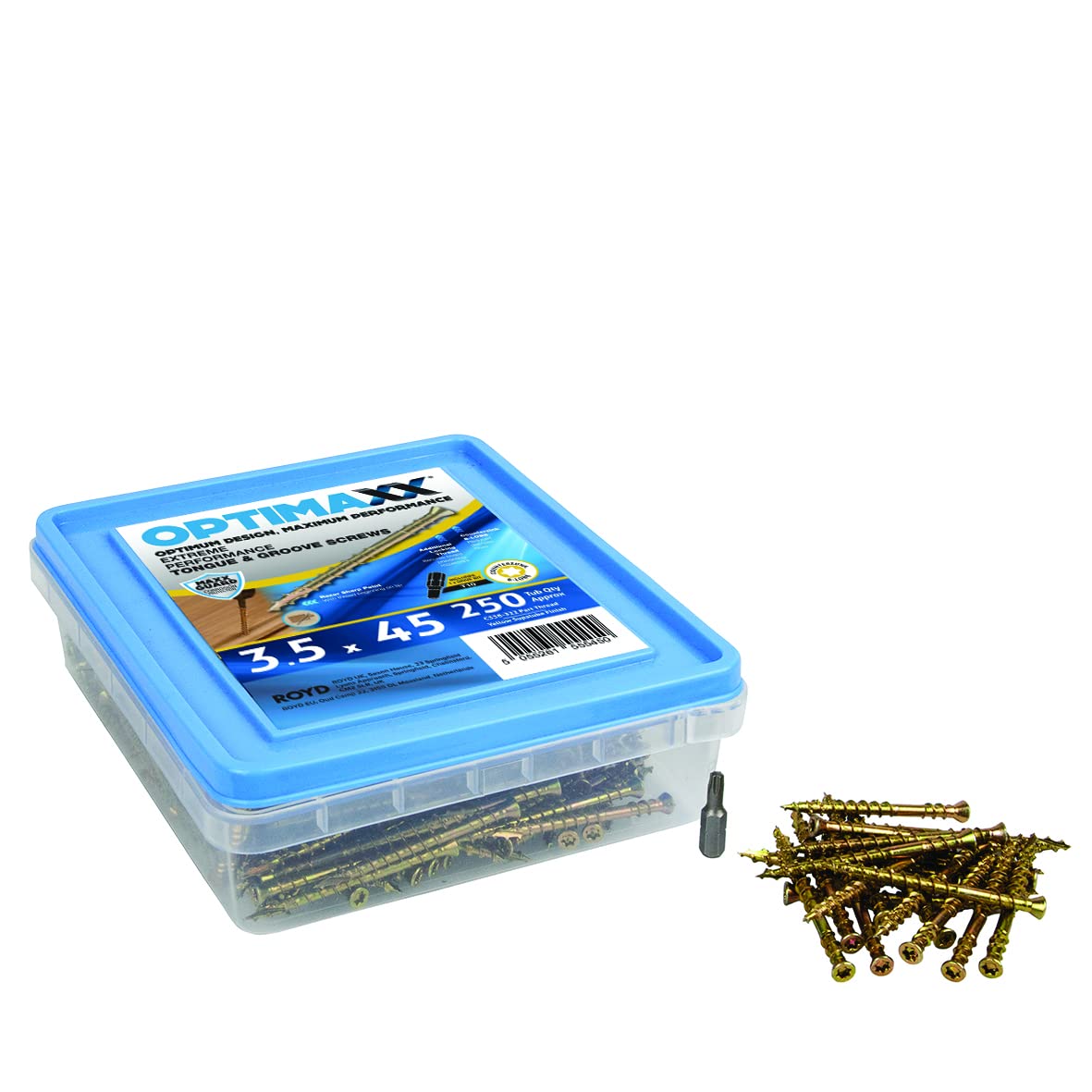 Optimaxx - Home, Furniture & DIY:DIY Materials:Nails, Screws & Fasteners:Screws & Bolts - All Products - Optimaxx Tongue & Groove Screws 3.5 x 45MM - Box Of 250