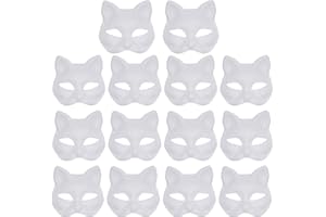 Yookat 14 Pieces Paper Art Masks White Craft Masks Paintable Paper Mask Mardi Gras Masquerade Mask (style6)