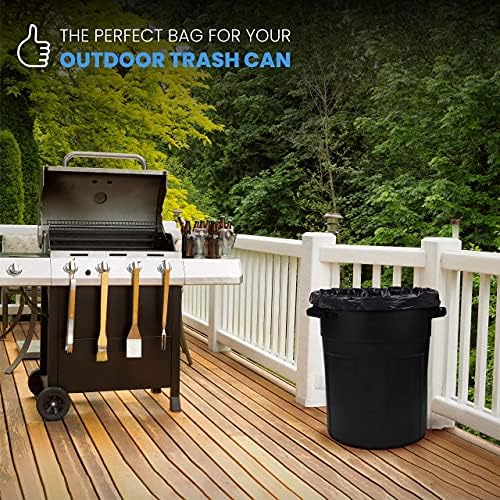 TOUGHBAG 55 GALLON TRASH BAGS, 55-60 GALLON TRASH BAGS HEAVY DUTY (50 COUNT) – LARGE BLACK TRASH CAN LINERS, 50-60 GAL FOR CONTRACTORS, COMMERCIAL, AND LAWN – MADE IN USA