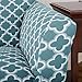 Home Fashion Designs Printed Twill Arm Chair Slipcover. One Piece Stretch Chair Cover. Strapless Arm Chair Cover for Living Room. Brenna Collection Slipcover. (Chair, Smoke Blue)