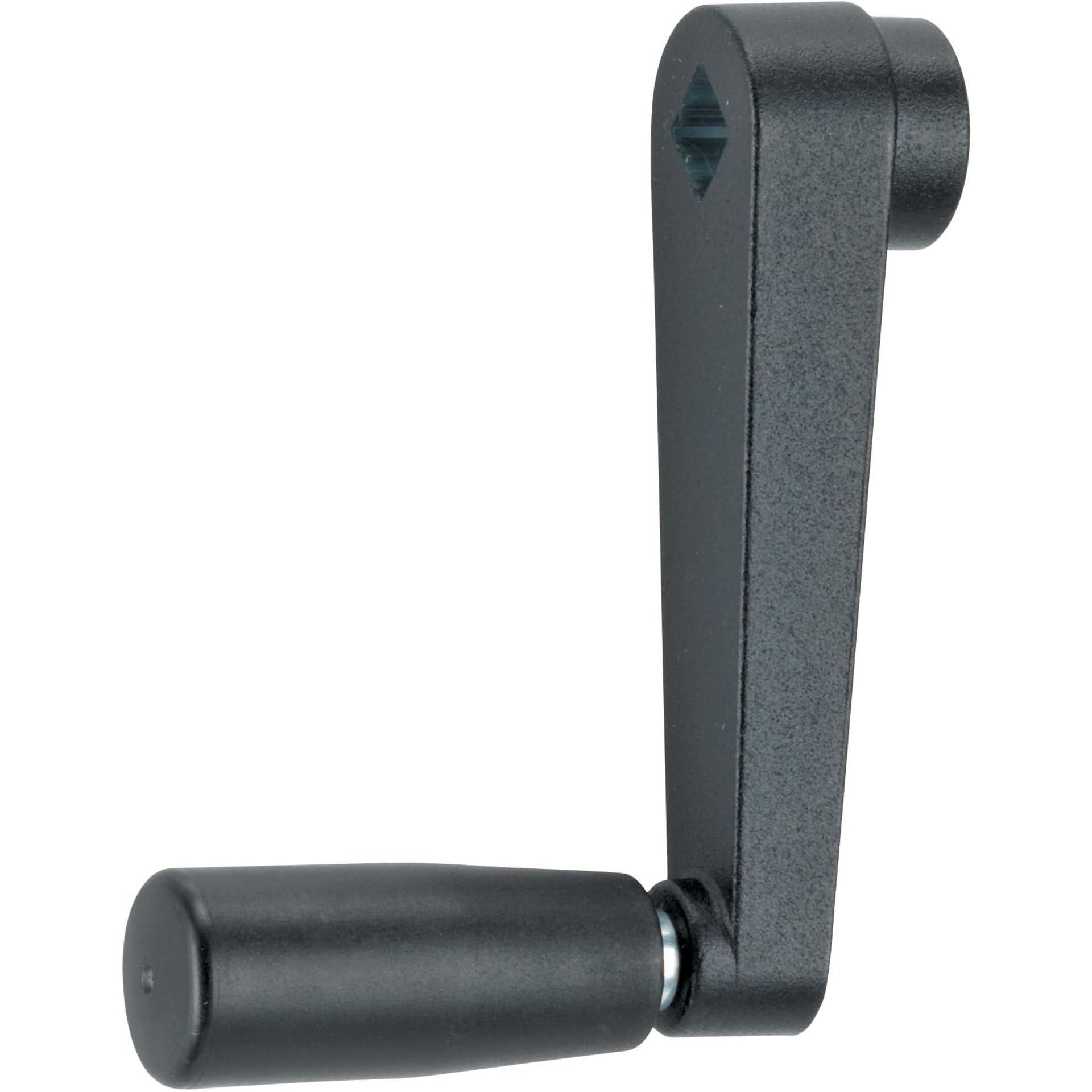 Halder 24330.0420 Handkurbeln/Zinc Die Cast, Black Matt, Structure, L = 50 mm/s = 8 mm