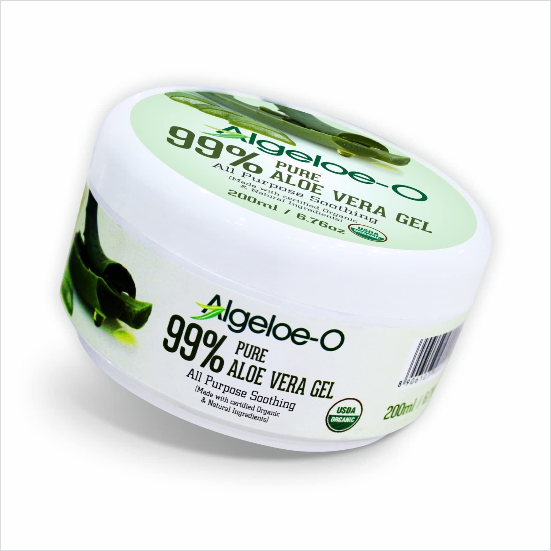 Algeloe-O Organic Aloe Vera Gel 99% Pure Natural Made with Aloe Vera Powder no Added Color (200 ml Pack of 1)
