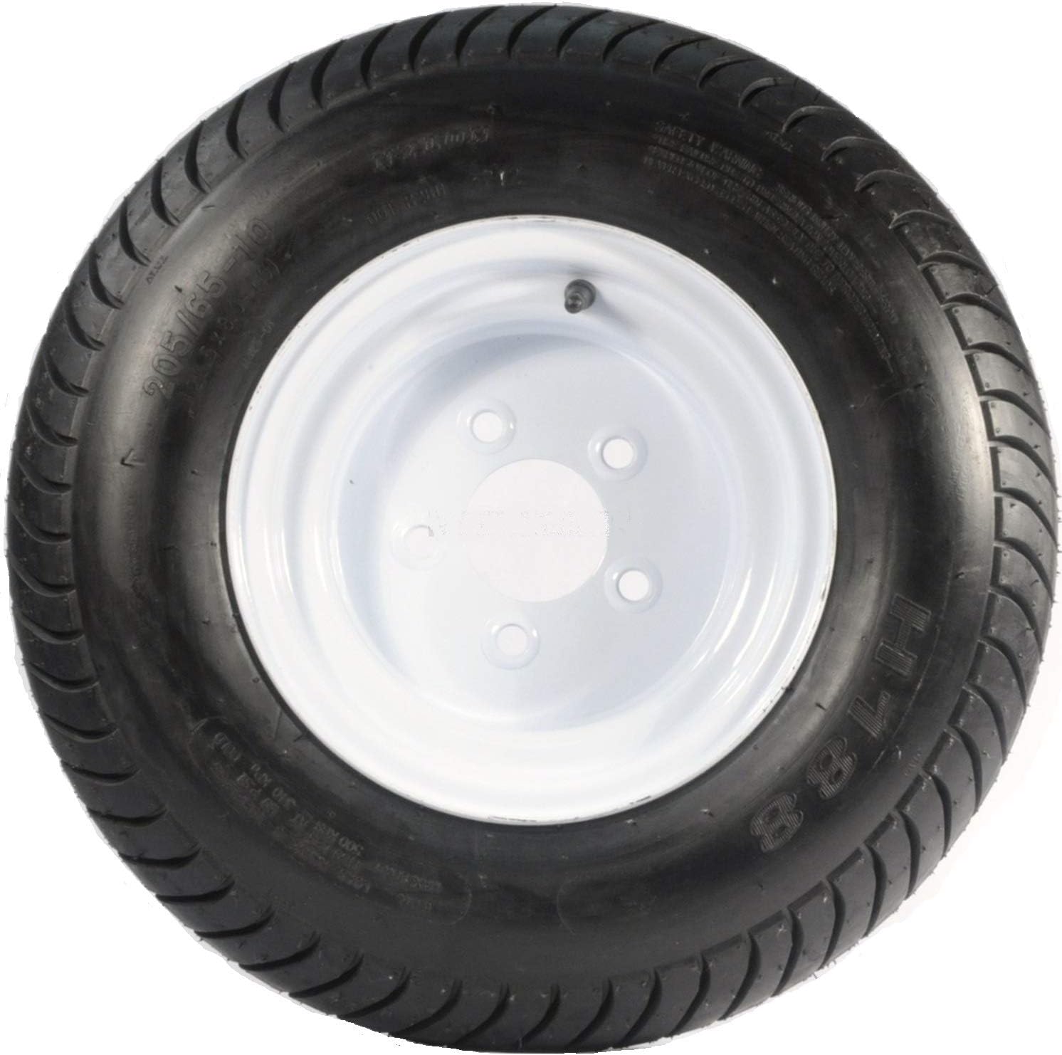 Kenda Loadstar 205/65-10 LRB 4 PR Bias Trailer Tire on 10" 5 Lug White Steel Trailer Wheel