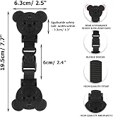 QOPAHI Bear-Shaped Car Seat Strap Anti Escape 2 Pack Black view 2