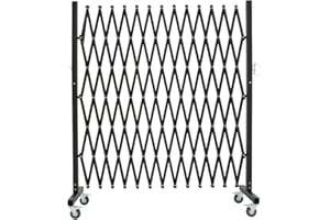 GYMTIME Industrial Metal Expandable Barricade, 11 Feet, Easily Assembled Portable Safety Barrier with Casters, Flexible Mobile Barrier Gate, Adjustable Traffic Fence
