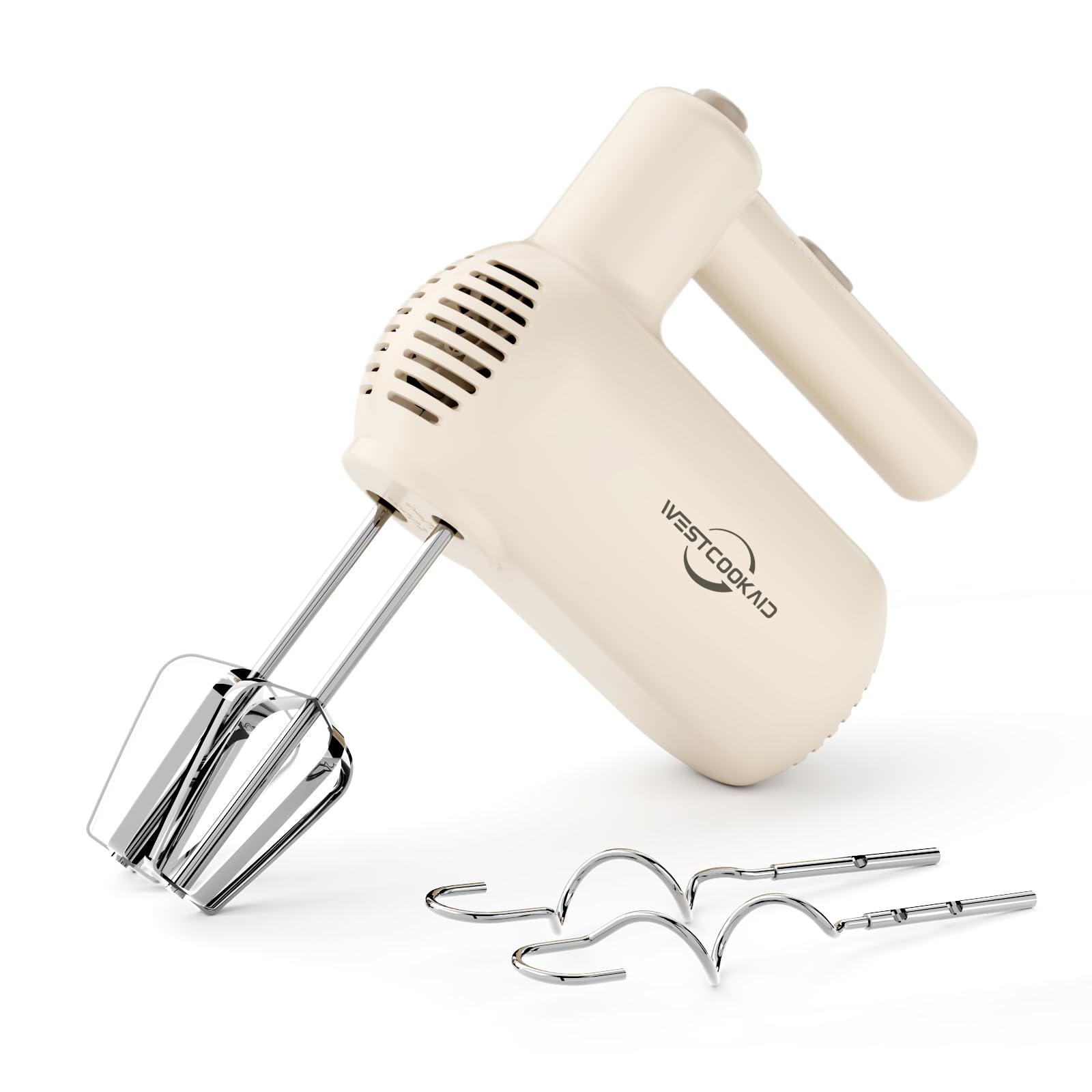 Photo 1 of ***SELLING FOR PARTS**Hand Mixer, 5-Speed Mixer Electric Handheld with Turbo Ultra Power, 4 Stainless Steel Accessories Whipping Egg Cream, Small Hand Mixer for Baking Cake, Gifts for Women Mother (White)