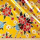 Oilcloth Hibiscus Yellow Fabric By The Yard