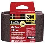 3M 9264NA Heavy Duty Power Sanding Belts - Fine, 120g, 3-Inch by 21-Inch 2-pack