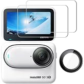 iDaPro Screen Protector + Lens Guard for Insta360 GO3S, 9H Glass | 2 Screen + 1 Lens + ABS Box. NOT for GO3. 9H Hardness, Anti-Scratch, Anti-Bubble, HD Clarity, Anti-Fingerprint, Easy Install