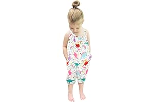 Lindanina Baby Backless Strap Slouch Jumpsuit for Toddler Girls Cute Harem Halter Romper Pants with Pockets