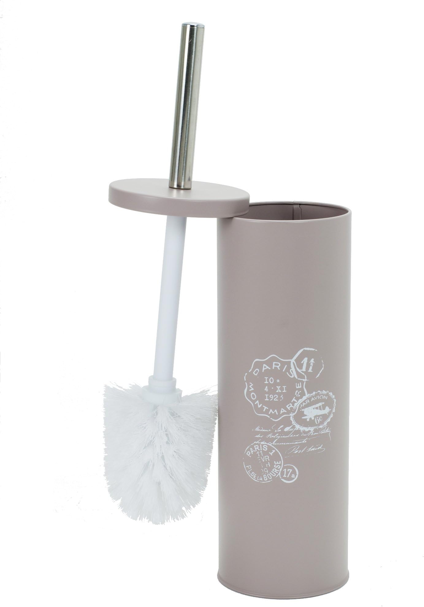 HOME EXPRESSIONS Powder Coated Toilet Brush and Holder (Taupe)