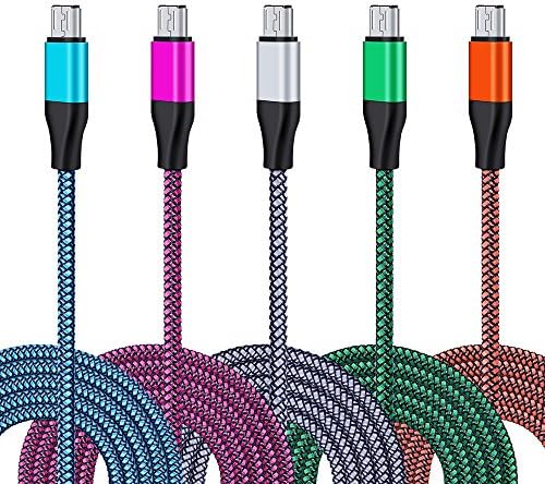 Android Charger Cable, 6ft Kakaly 5Pack Durable Nylon Braided High Speed Android Charger USB to Micro USB Cable Samsung Fast Charger Charging Cord for Samsung Galaxy S7 Edge/ S6/ S4/ S3, Note 5/ 4/ 3
