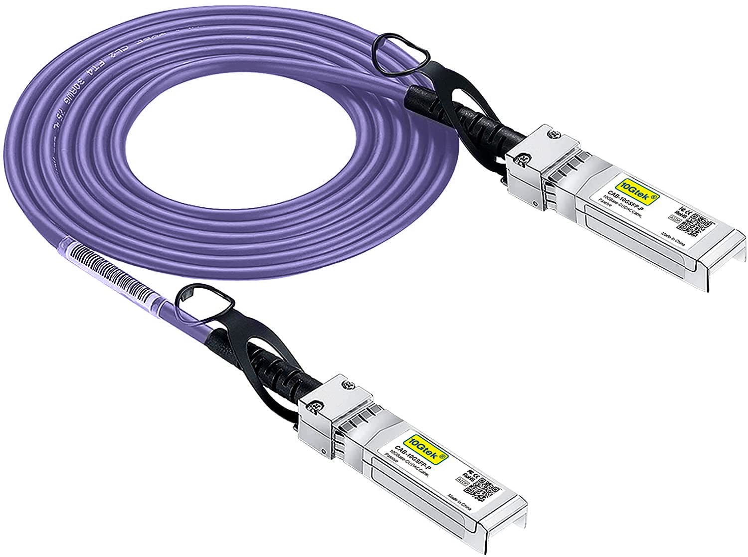 Photo 1 of 10Gtek [Very Peri Colored 10G SFP+ DAC Cable - Twinax SFP Cable for Cisco SFP-H10GB-CU0.5M, Ubiquiti UniFi, D-Link, Supermicro, Netgear, Mikrotik, Fortinet, 0.5-Meter(1.6ft)
