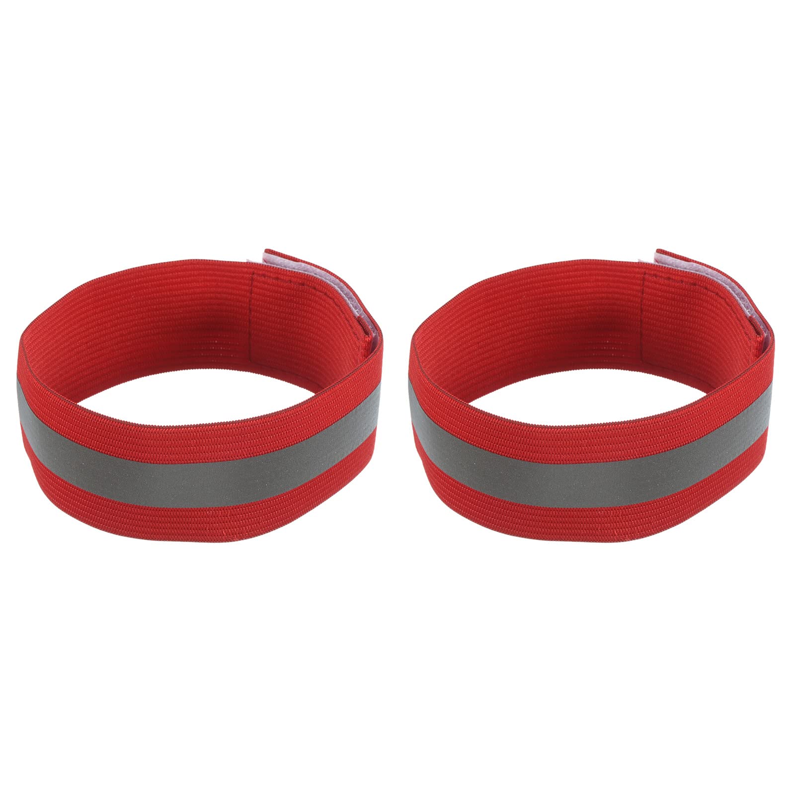 M METERXITY 2 Pack Reflective Bands - Safety Reflector Tape Strip, High Visibility Wide Lightweight Gear, Apply to Running Night Walking(12x1.5 Inch, Red)