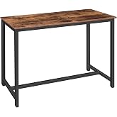 HOOBRO Bar Table, Rectangular Pub Table, 47.2" Counter Height Bar Table, Industrial Bar Height Table, Dining Table for Kitchen, Living Room, Easy to Assemble, Rustic Brown BF50BT01