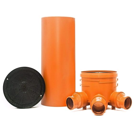 KG Schacht DN400/DN110 - Komplett SET - KG Rohr - Kanal Entwässerung - Deckel