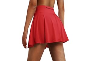 Tennis Skirt Golf Skort for Women High Waisted Pleated Skirts with Shorts and 3 Pockets for Athletic Running
