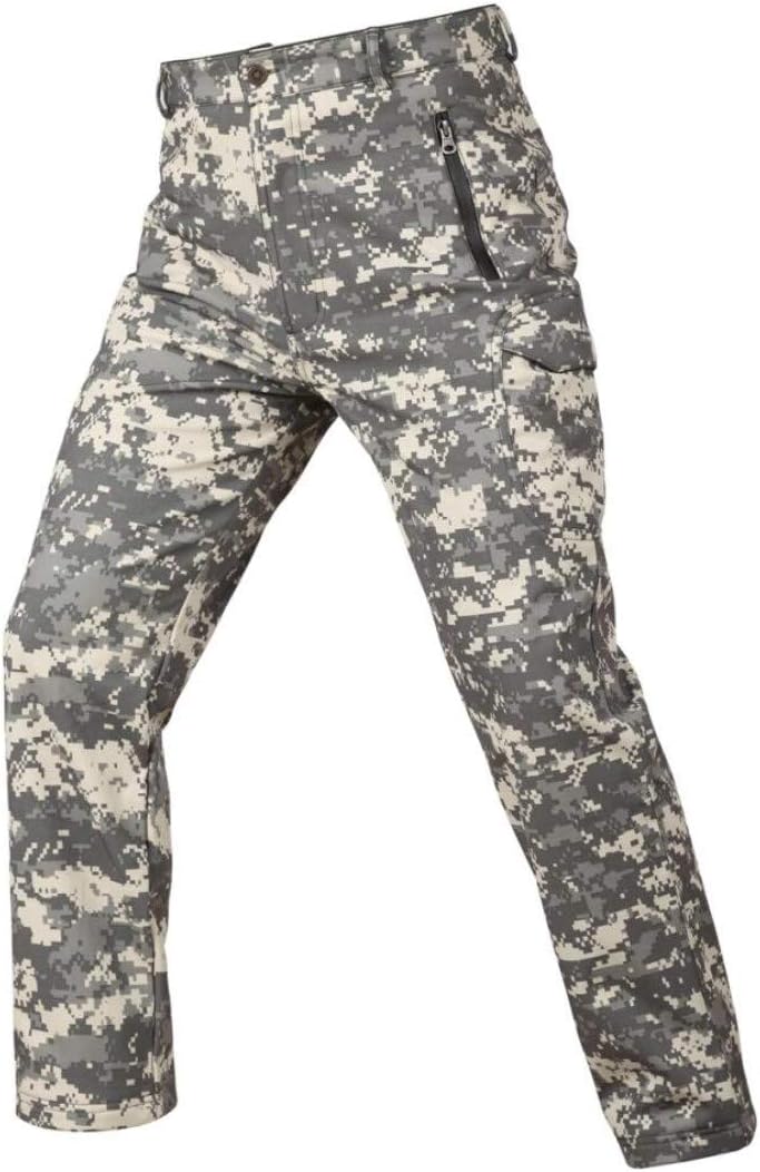 Fleece Shark Skin Soft Shell Tactical Pants Military Camouflage Pants Men Windproof Waterproof Warm Camo Army Pants