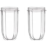 Sduck Tall Cups for Magic Bullet Blender Juicer - 2 Packs - 16oz Replacement Cup (Not for Nutribullet)