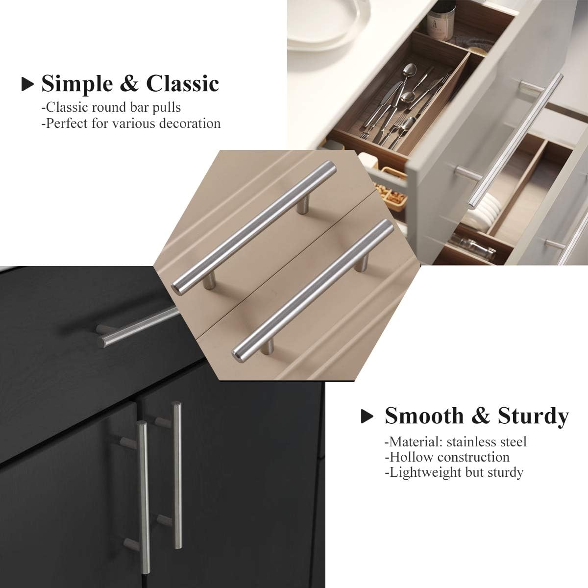 30 Pack Probrico 2 1 2 Hole Centers Modern Euro T Bar Cabinet Pulls Stainless Steel Satin Nickel Kitchen Cabinet Handles Furniture Drawer Dresser Cabinet Hardware Pulls Tools Home Improvement Vit Edu Au
