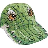 BRIEF INSANITY Kids Alligator Animal Hat - Durable Youth Baseball Style Cap with Adjustable Backstrap - Green Gator Print Hat for Kids