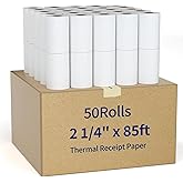 NefLaca Thermal Receipt Paper, 2 1/4" x 85' Receipt Paper Cash Register for POS Credit Card (50 Rolls)