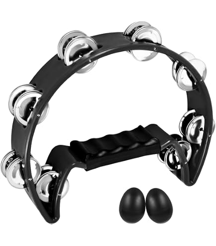 Amazon.com: RhythmTech RT1010 Tambourine, Nickel Jingles, Black