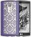 LG G4 Case, G4 Case, SGM (TM) Damask Design Pattern Rubber Coating Ultra Slim Fit Hard Hybrid Case Cover for LG G4 + SGM (TM) Microfiber Cleaning Cloth (Purple)